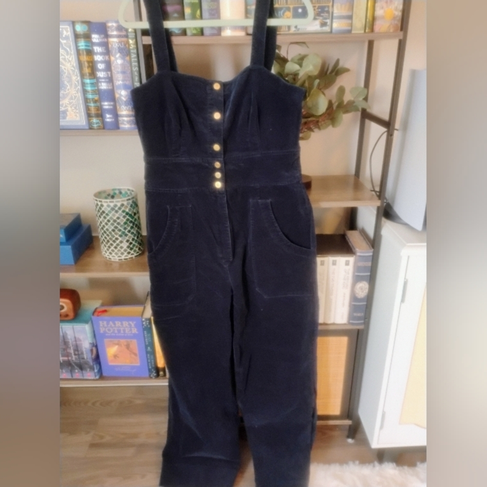 Anthropologie Soft Corduroy Corset Jumpsuit